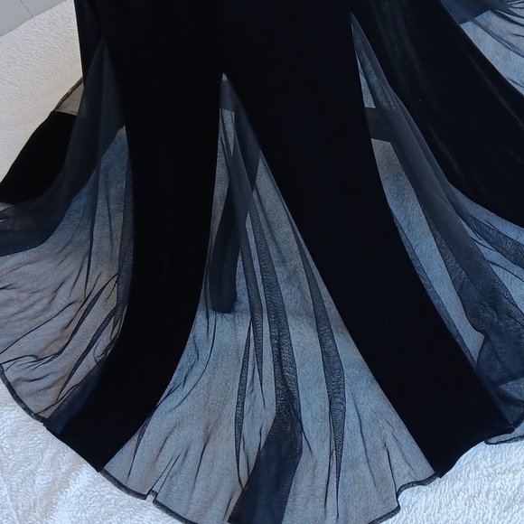 ❤️Jessica Howard vintage Y2K black velveteen maxi evening dress with rhinestones - Picture 8 of 10